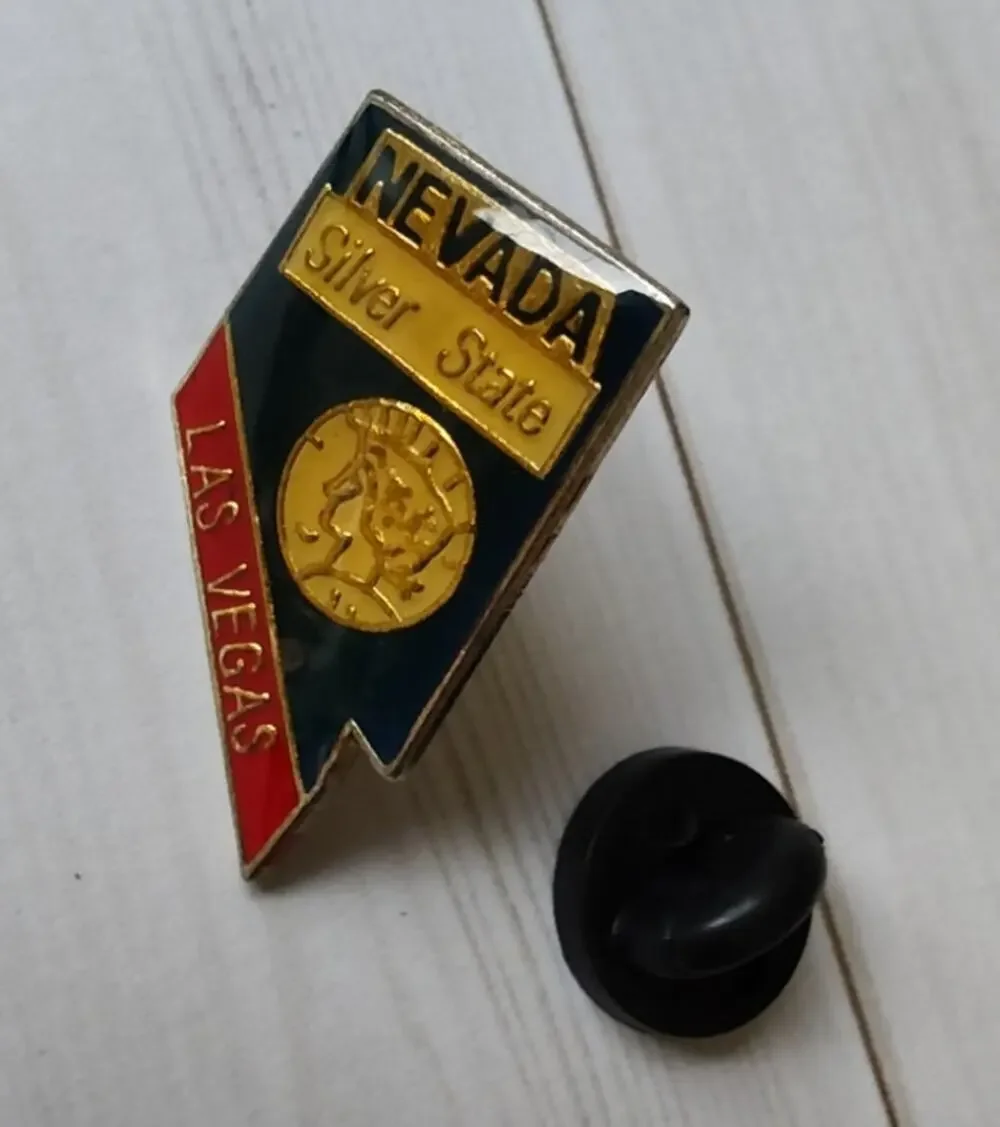 Nevada State Shaped Las Vegas Pin Souvenir Travel Hat Lapel Collectible